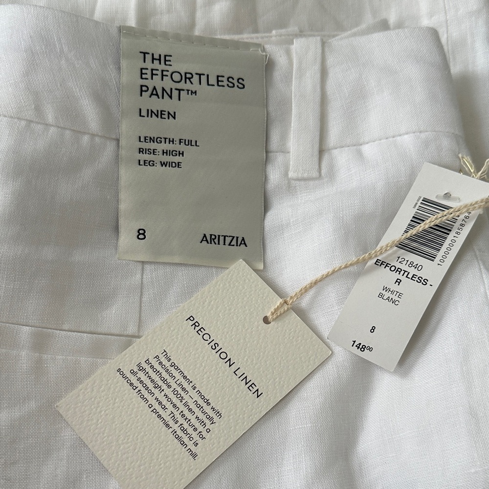 Aritzia The Effortless Pant Linen - White